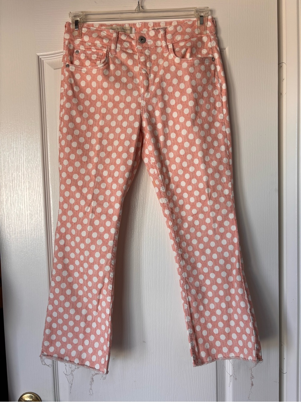 Pilcro and the Letterpress Anthropologie Polka Dot High-Rise Bootcut Jeans Sz 29